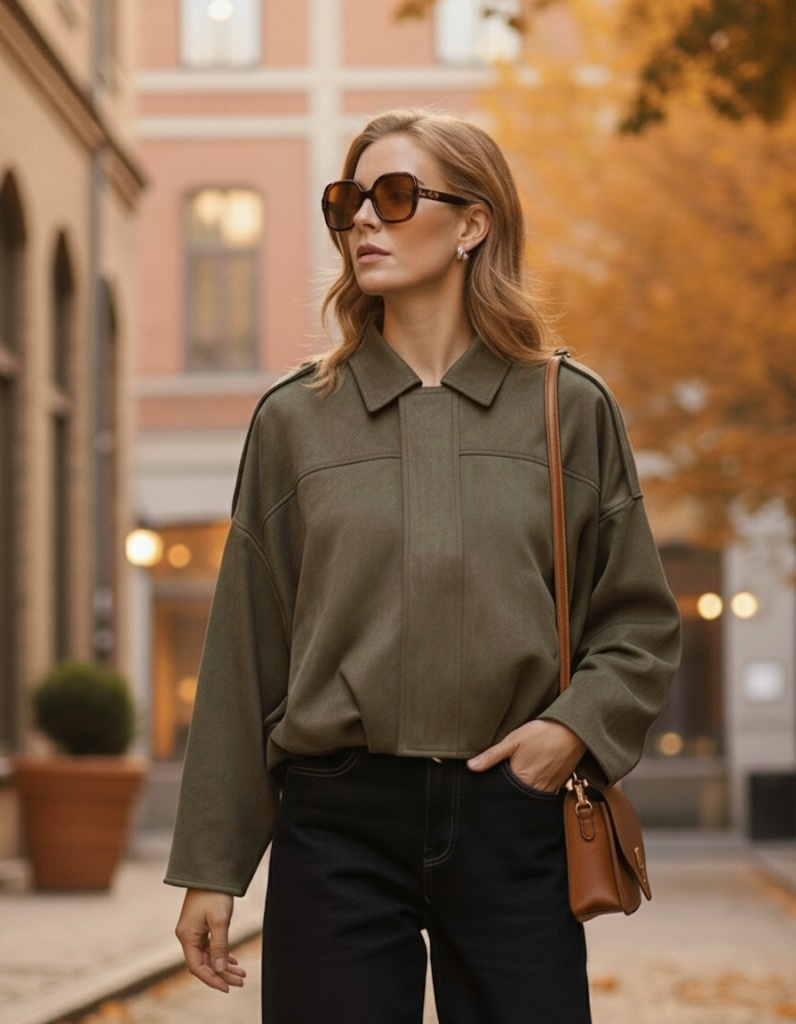 Lina – Bomber oversize en cuir sauvage