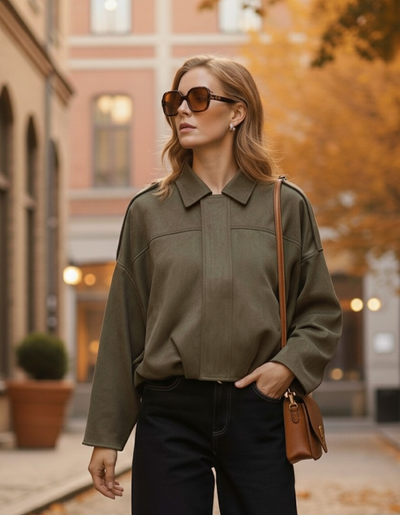 Lina – Bomber oversize en cuir sauvage