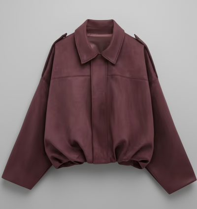 Lina – Bomber oversize en cuir sauvage