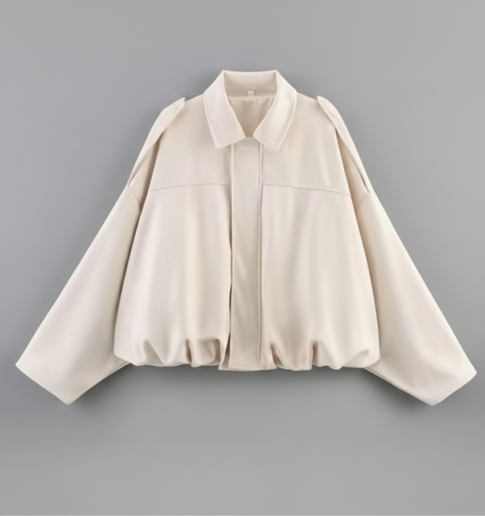 Lina – Bomber oversize en cuir sauvage