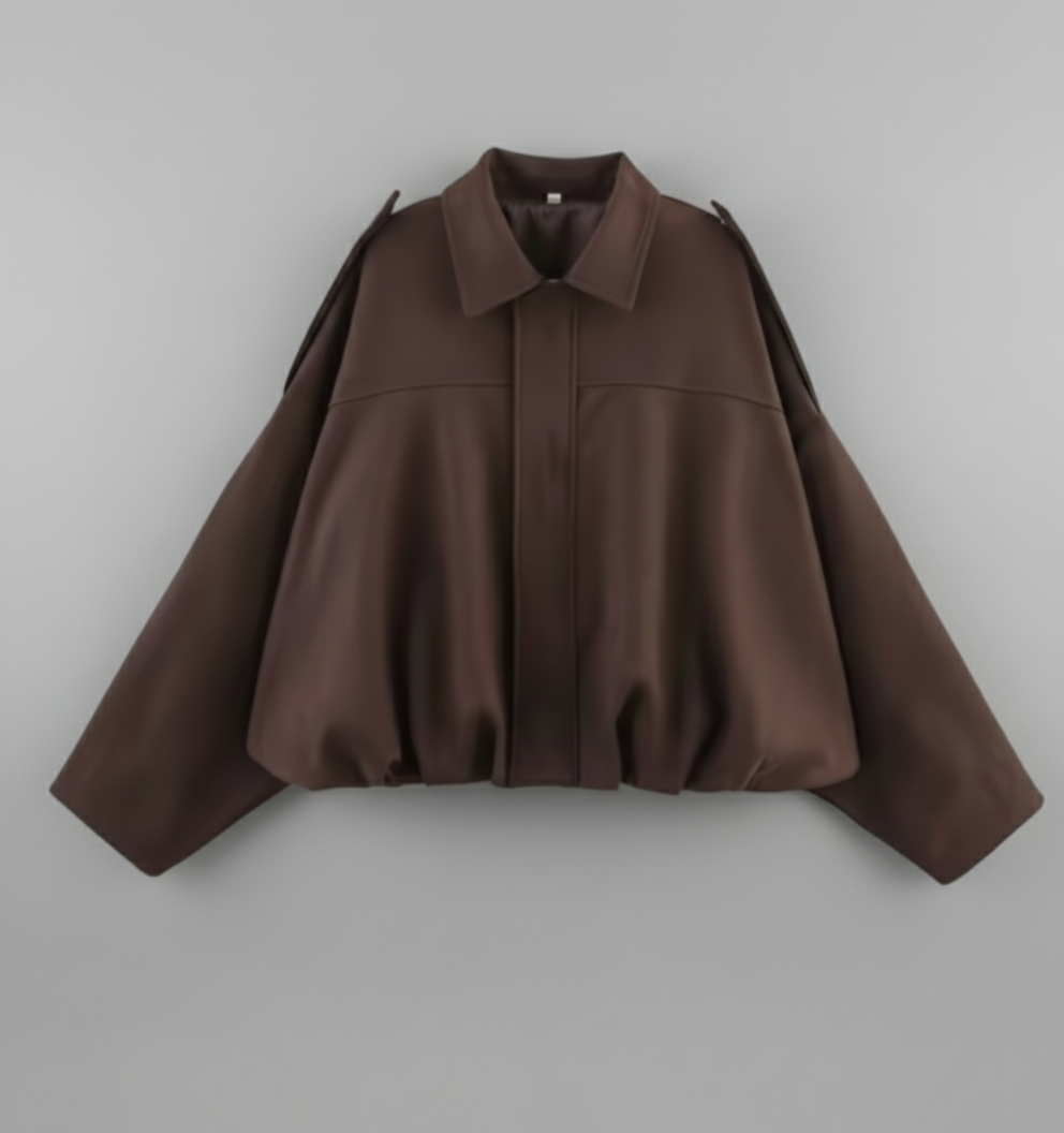 Lina – Bomber oversize en cuir sauvage