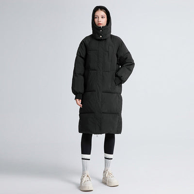 GIGATY - Manteau long classique à capuche et rembourrage épais