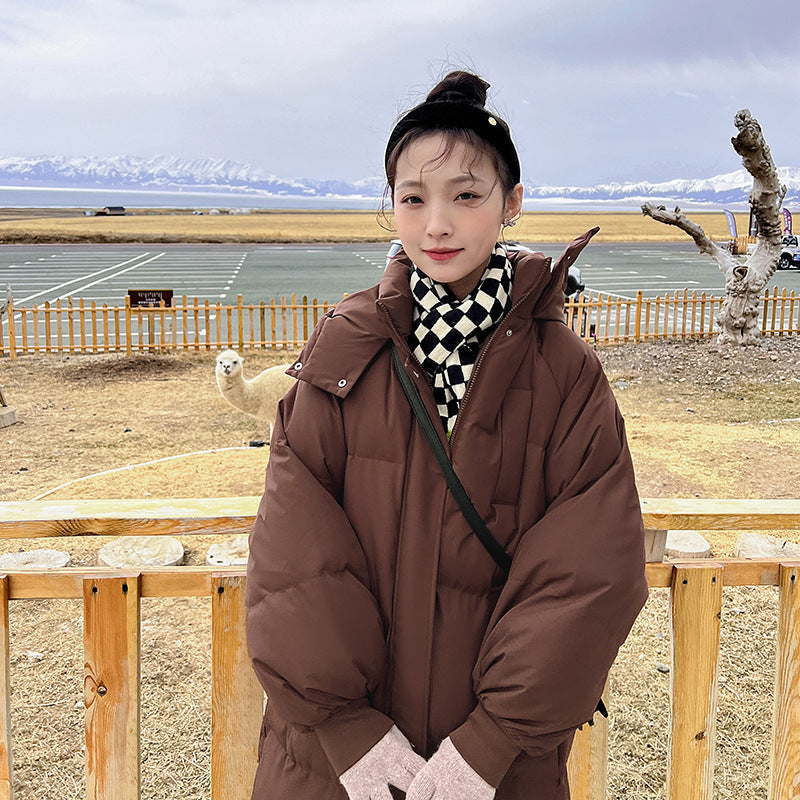 GIGATY - Manteau long classique à capuche et rembourrage épais