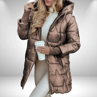 Annabelle | Veste matelassée longue et chaude avec grande capuche